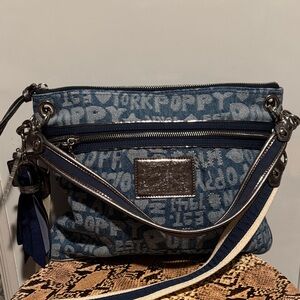 Coach Poppy Denim Graffiti Wordblock Signature Crossbody Bag 2011